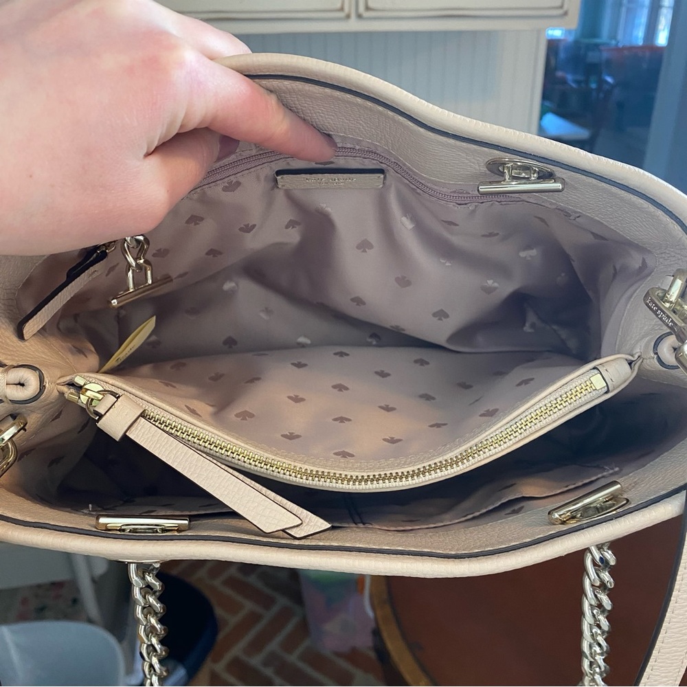 KATE‎ SPADE Jordyn medium chain handle tote bag beige with crossbody strap - Picture 8 of 10